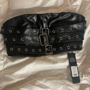 Faux Leather Top